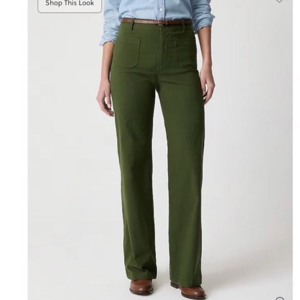J. Crew Lizzie Wide Leg Pants Green 29